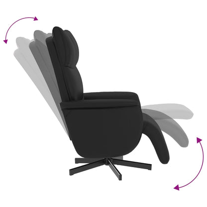 vidaXL Relaxsessel mit Fußteil Schwarz Kunstleder