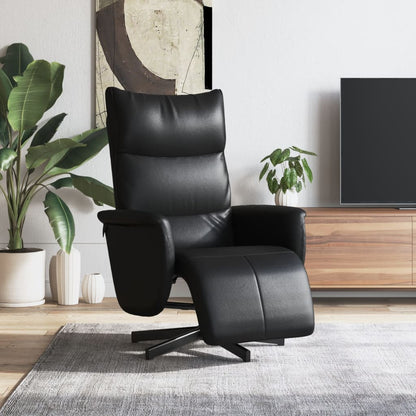 vidaXL Relaxsessel mit Fußteil Schwarz Kunstleder