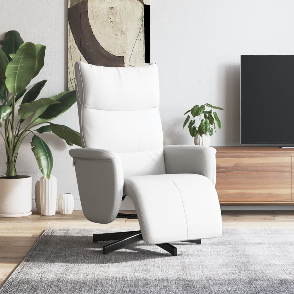 vidaXL Relaxsessel mit Fußteil Weiß Kunstleder