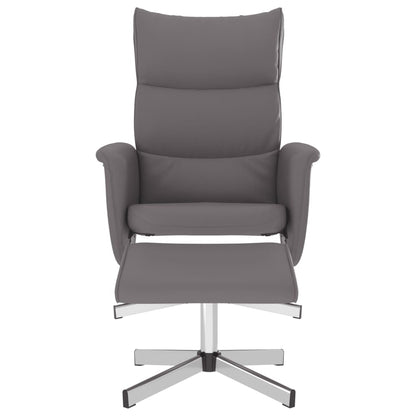 vidaXL Relaxsessel mit Fußhocker Grau Kunstleder
