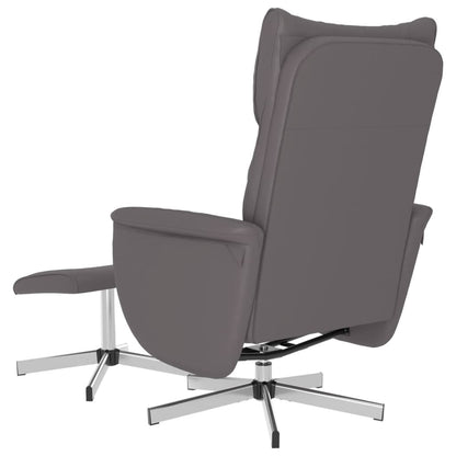 vidaXL Relaxsessel mit Fußhocker Grau Kunstleder