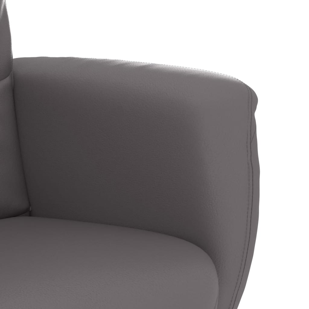 vidaXL Relaxsessel mit Fußhocker Grau Kunstleder