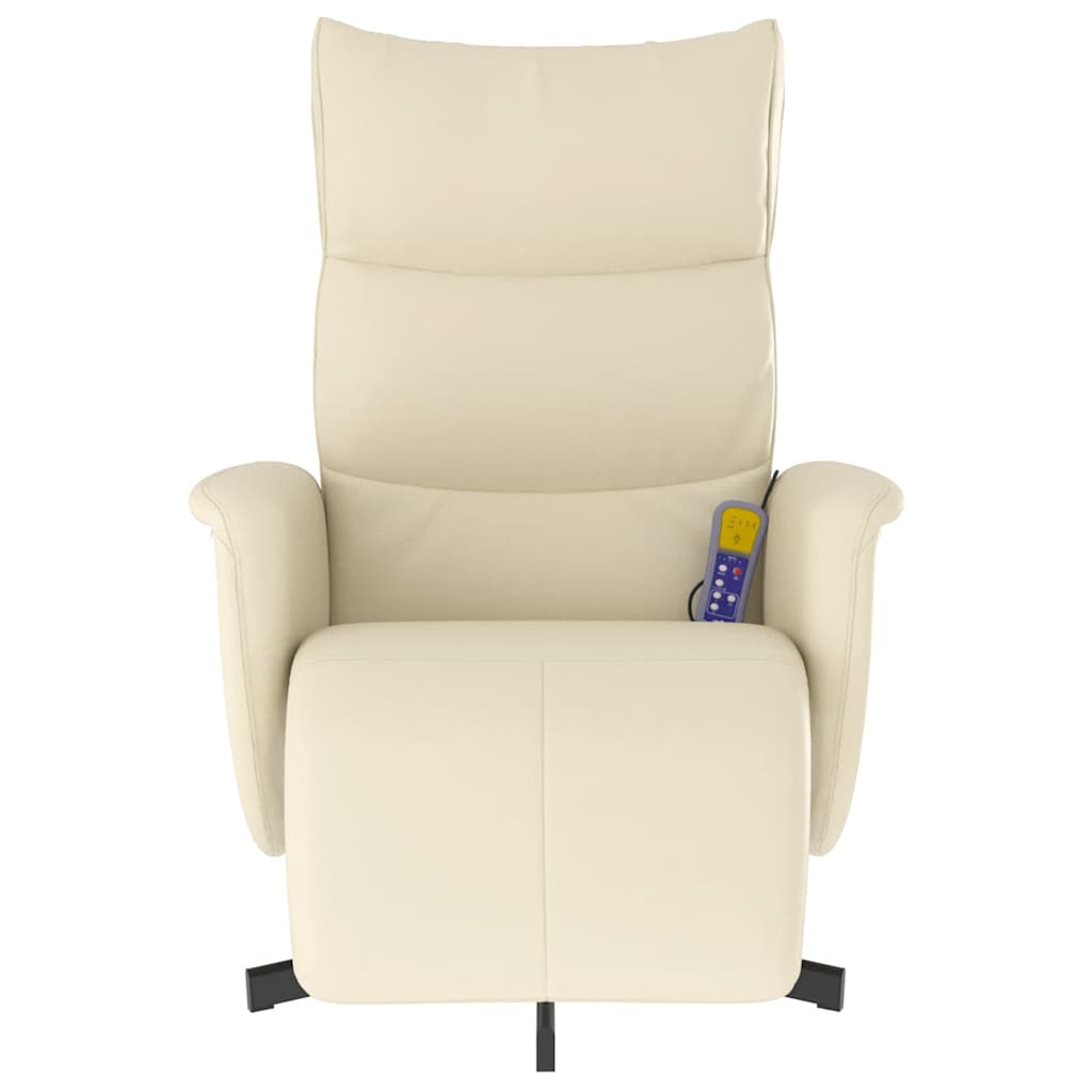 vidaXL Massagesessel mit Fußteil Creme Kunstleder