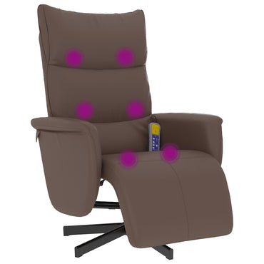 vidaXL Massagesessel mit Fußteil Braun Kunstleder