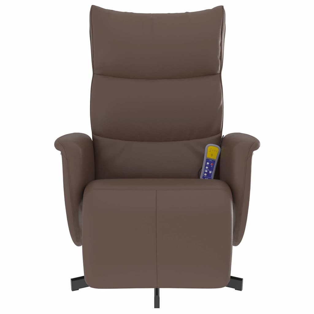 vidaXL Massagesessel mit Fußteil Braun Kunstleder