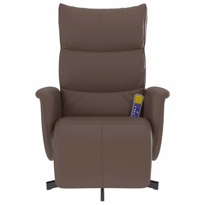 vidaXL Massagesessel mit Fußteil Braun Kunstleder