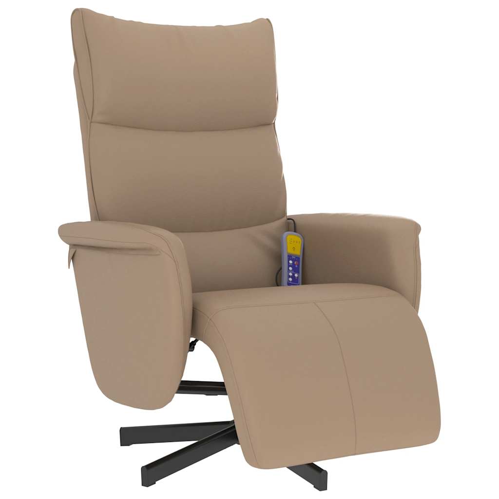 vidaXL Massagesessel mit Fußteil Cappuccino-Braun Kunstleder
