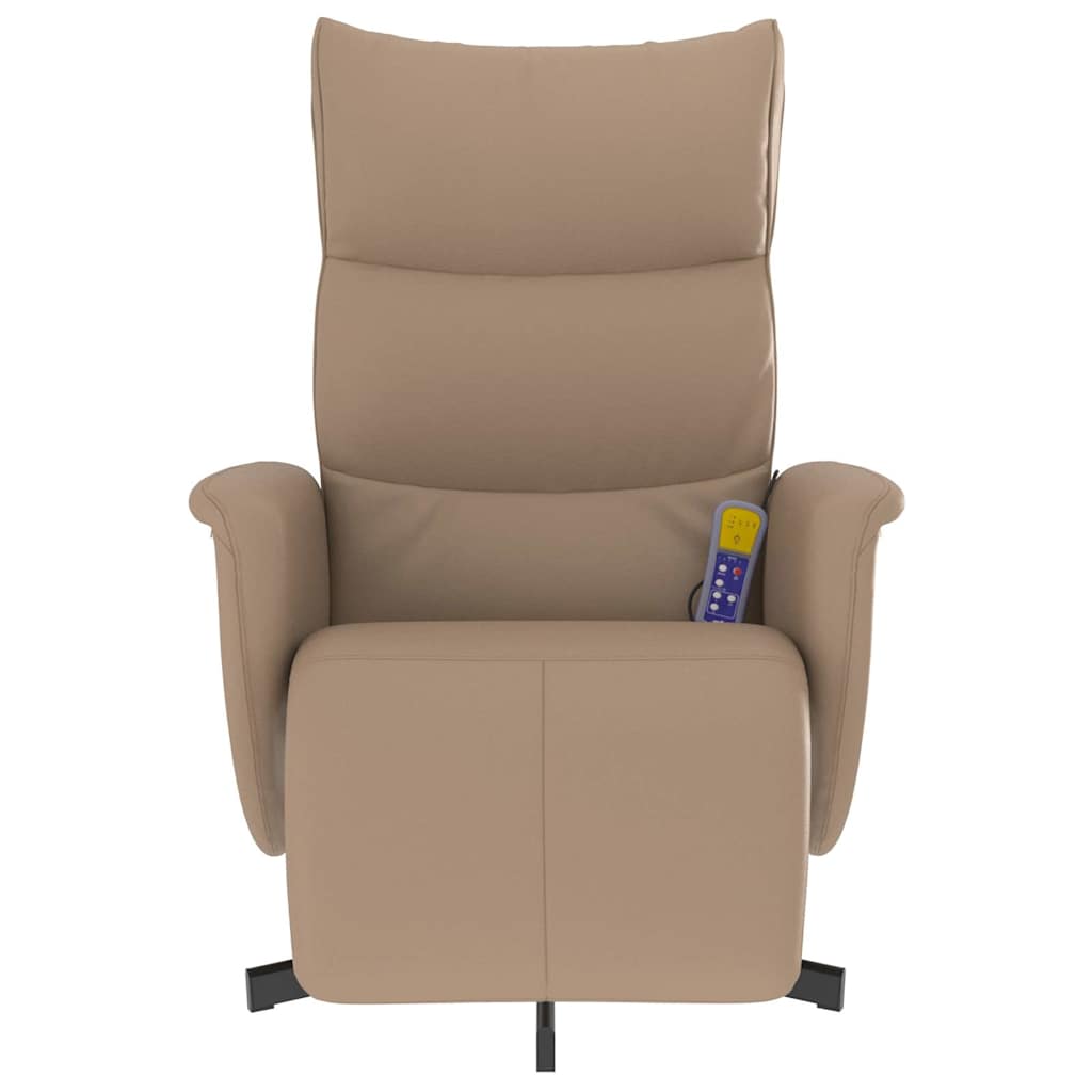 vidaXL Massagesessel mit Fußteil Cappuccino-Braun Kunstleder