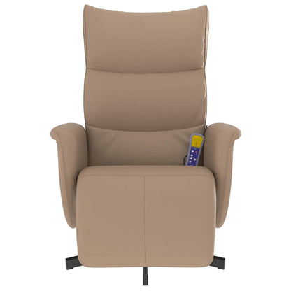 vidaXL Massagesessel mit Fußteil Cappuccino-Braun Kunstleder