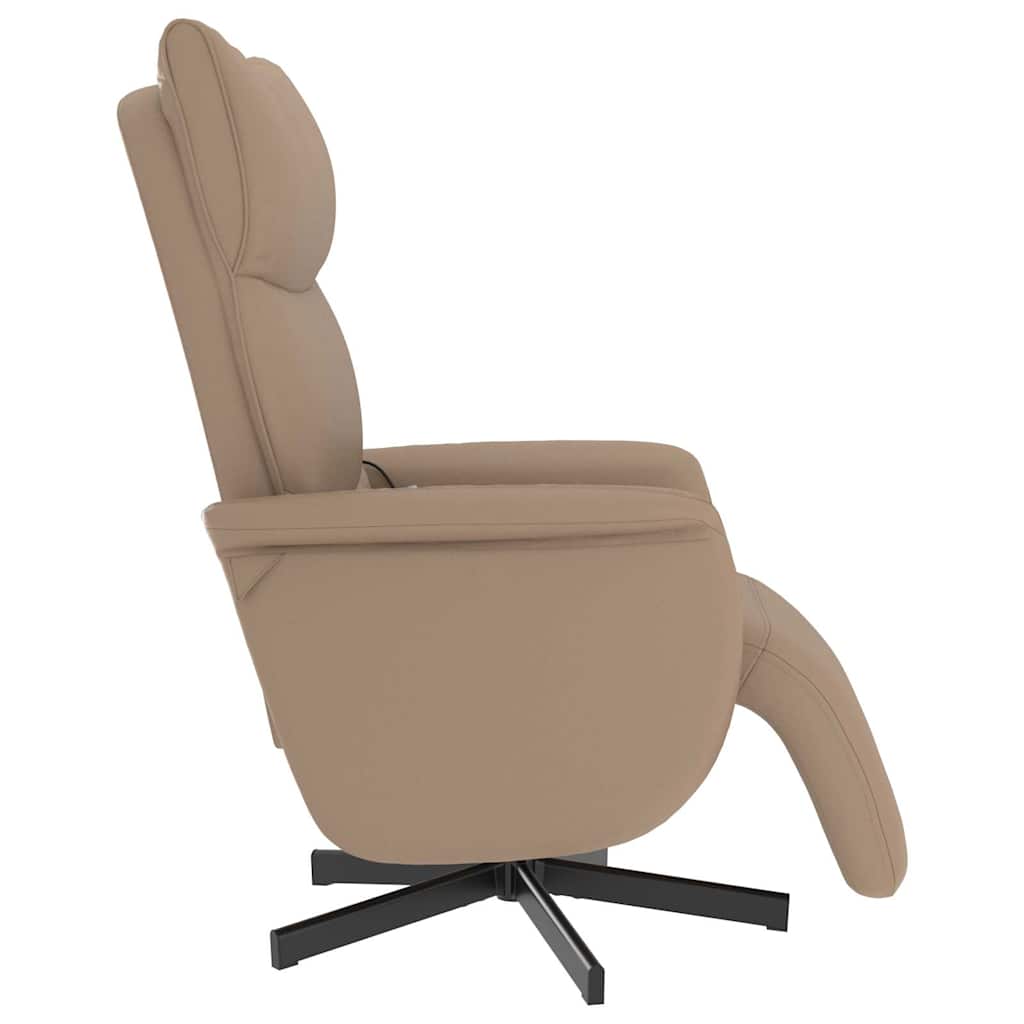 vidaXL Massagesessel mit Fußteil Cappuccino-Braun Kunstleder