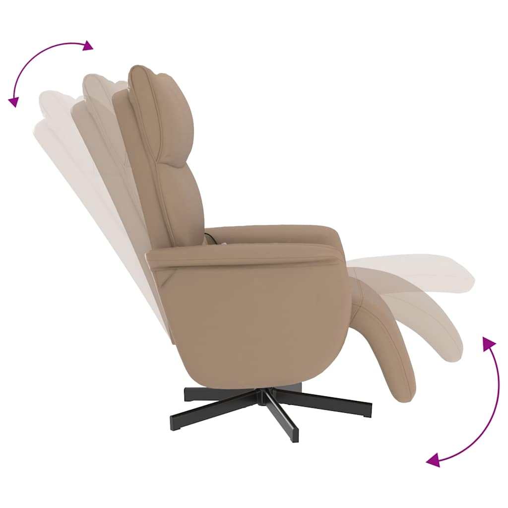 vidaXL Massagesessel mit Fußteil Cappuccino-Braun Kunstleder