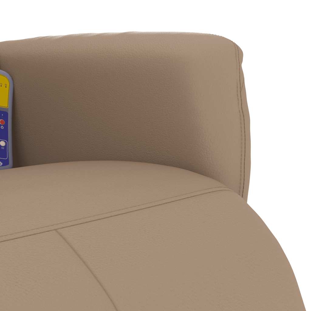 vidaXL Massagesessel mit Fußteil Cappuccino-Braun Kunstleder