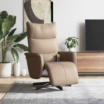 vidaXL Massagesessel mit Fußteil Cappuccino-Braun Kunstleder