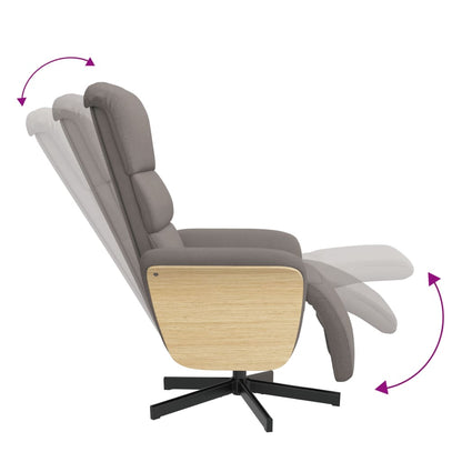 vidaXL Relaxsessel mit Fußteil Taupe Stoff