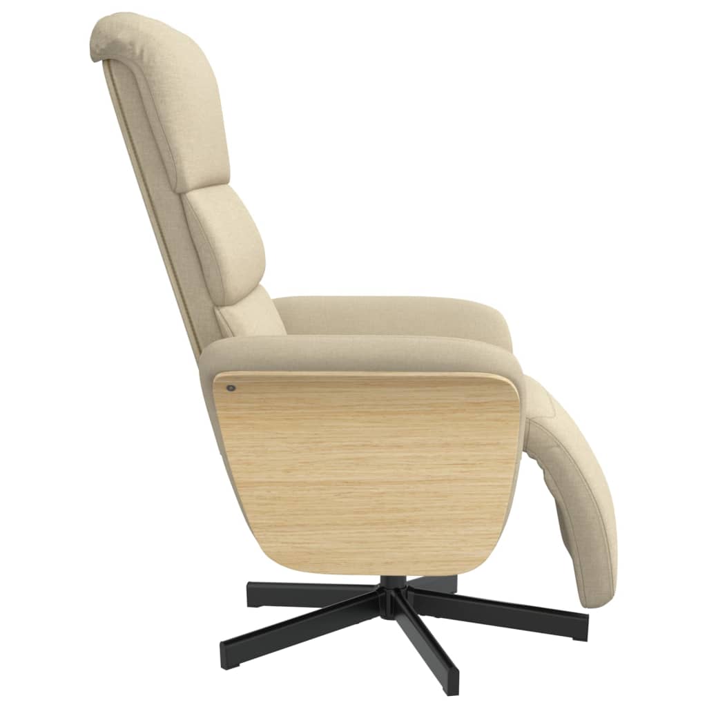 vidaXL Relaxsessel mit Fußteil Creme Stoff