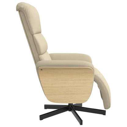vidaXL Relaxsessel mit Fußteil Creme Stoff