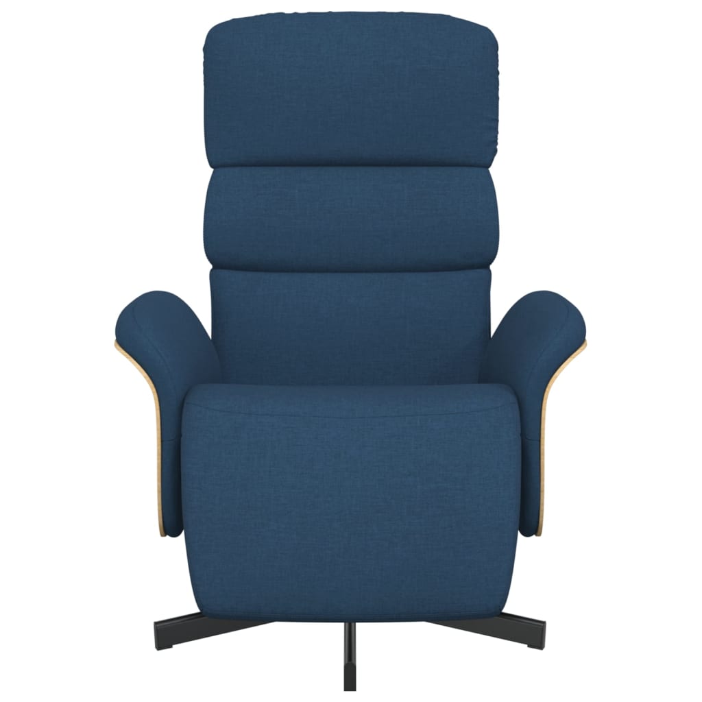 vidaXL Relaxsessel mit Fußteil Blau Stoff