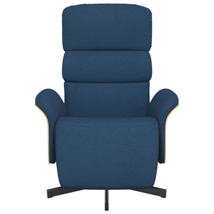 vidaXL Relaxsessel mit Fußteil Blau Stoff