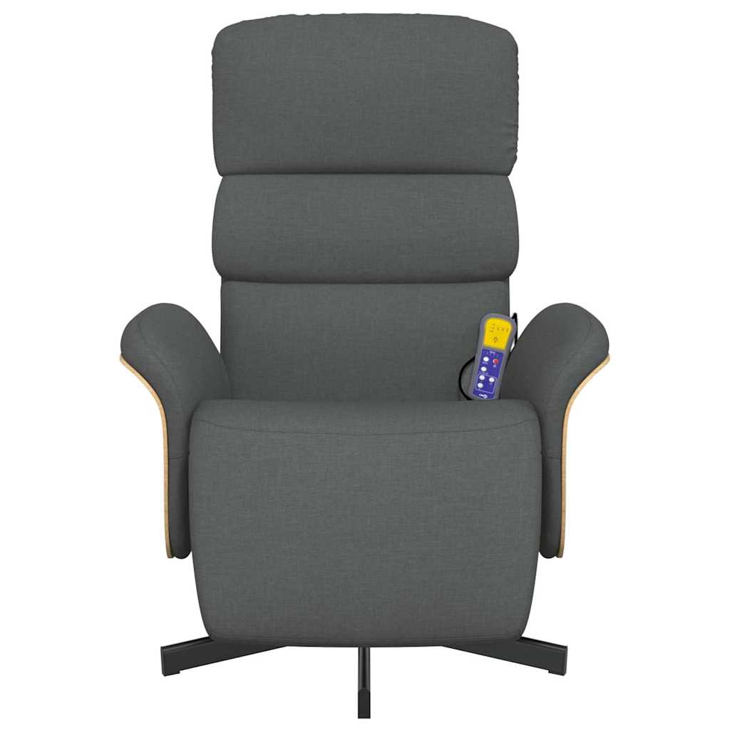 vidaXL Massagesessel mit Fußteil Dunkelgrau Stoff