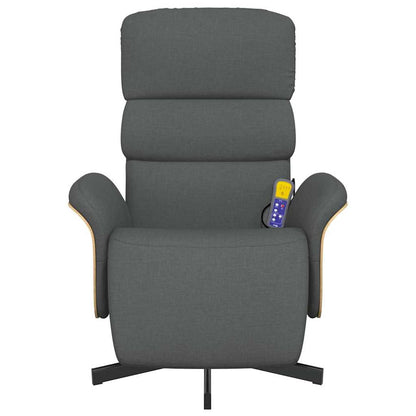 vidaXL Massagesessel mit Fußteil Dunkelgrau Stoff