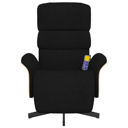 vidaXL Massagesessel mit Fußteil Schwarz Stoff