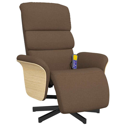 vidaXL Massagesessel mit Fußteil Braun Stoff