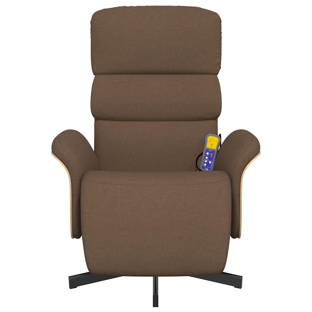 vidaXL Massagesessel mit Fußteil Braun Stoff