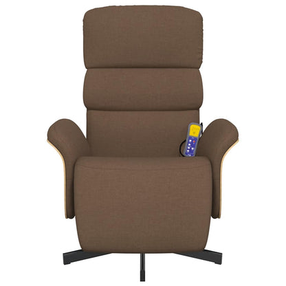 vidaXL Massagesessel mit Fußteil Braun Stoff
