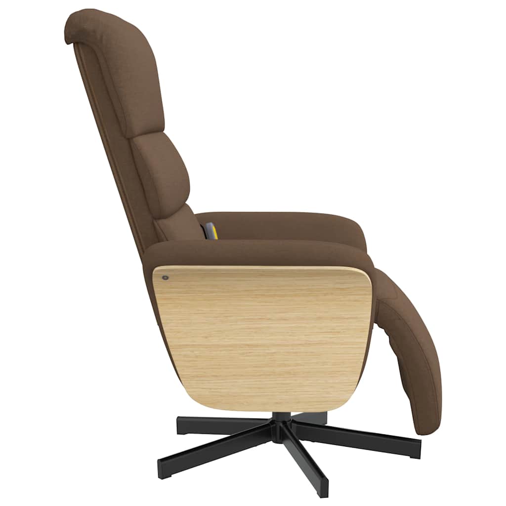 vidaXL Massagesessel mit Fußteil Braun Stoff