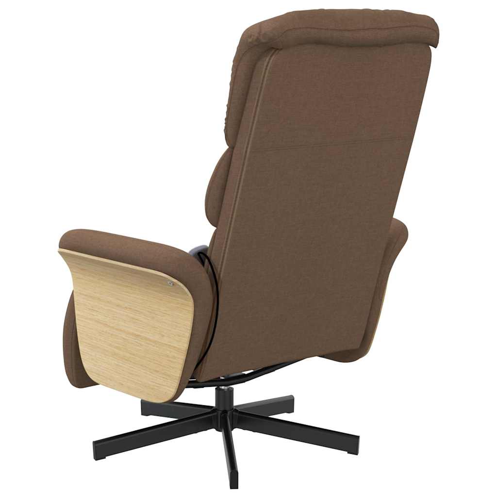 vidaXL Massagesessel mit Fußteil Braun Stoff