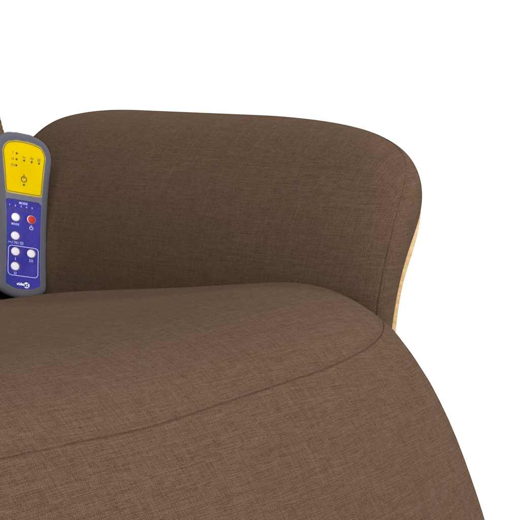 vidaXL Massagesessel mit Fußteil Braun Stoff