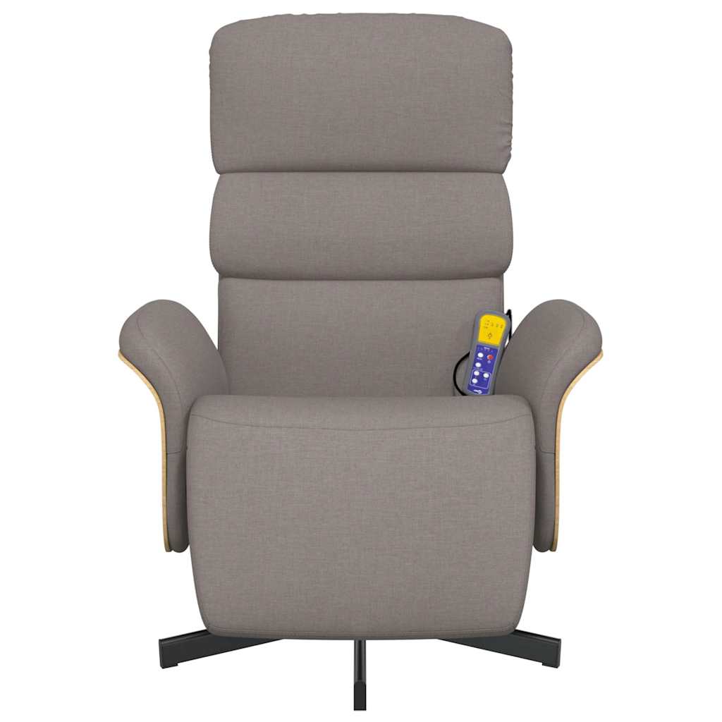 vidaXL Massagesessel mit Fußteil Taupe Stoff