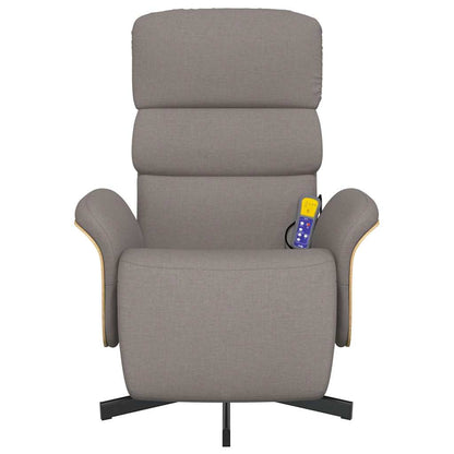 vidaXL Massagesessel mit Fußteil Taupe Stoff