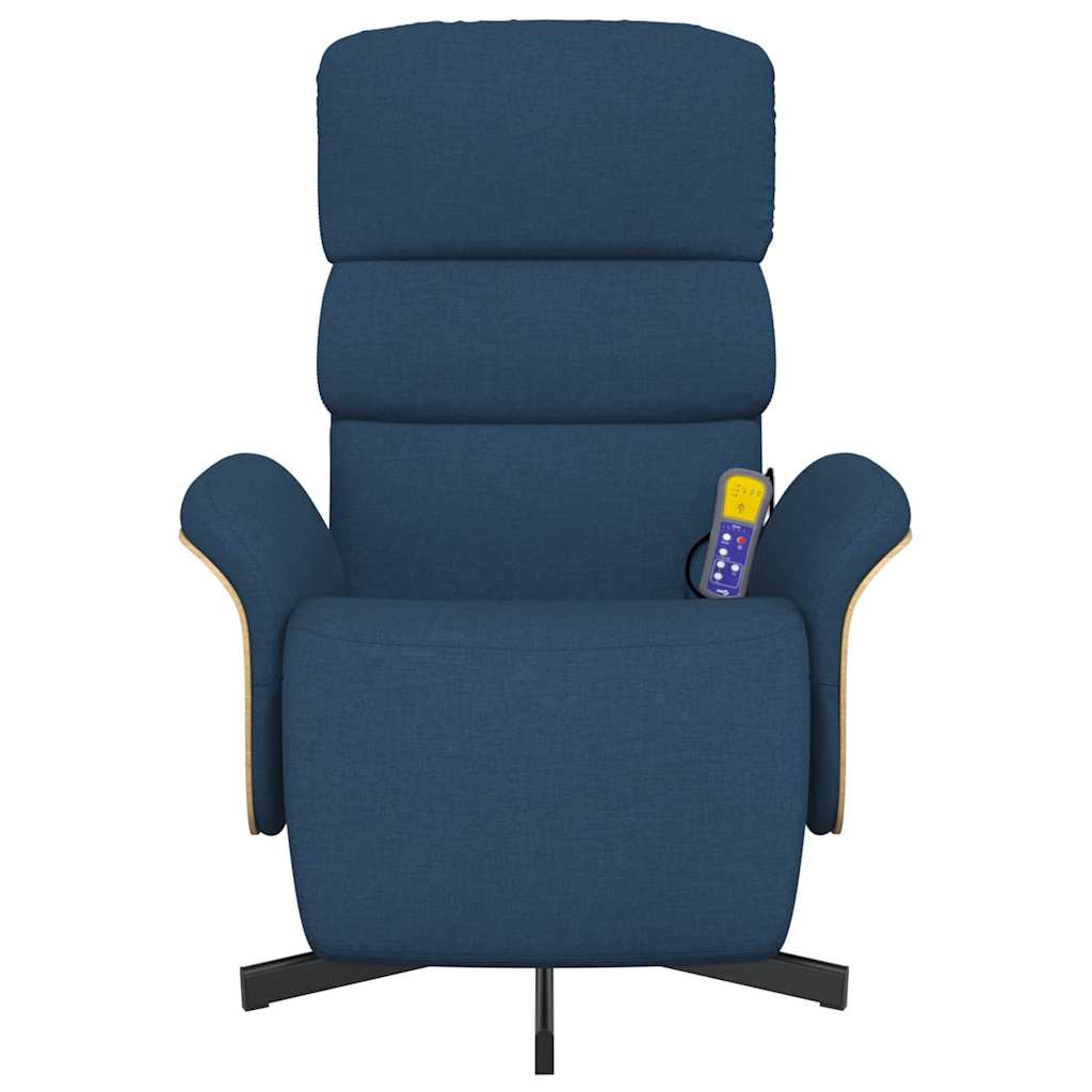vidaXL Massagesessel mit Fußteil Blau Stoff