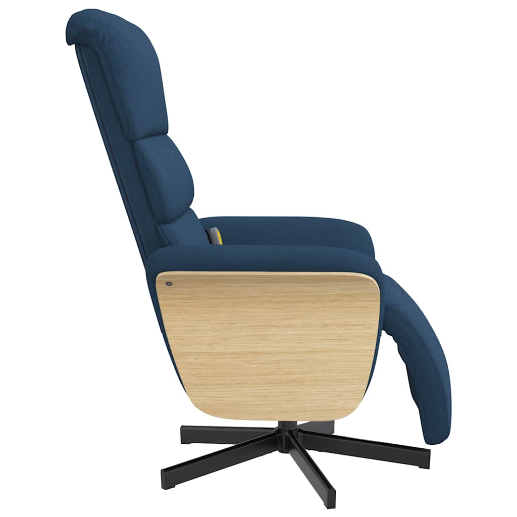 vidaXL Massagesessel mit Fußteil Blau Stoff