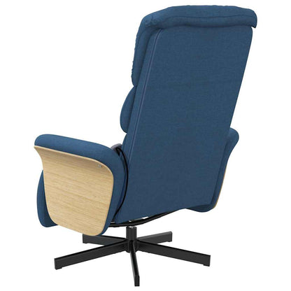 vidaXL Massagesessel mit Fußteil Blau Stoff