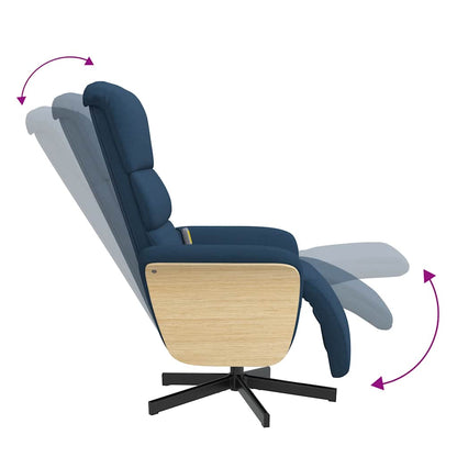 vidaXL Massagesessel mit Fußteil Blau Stoff