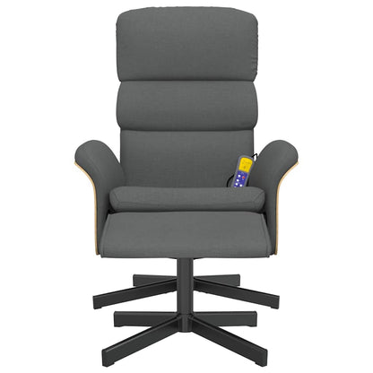 vidaXL Massagesessel mit Fußhocker Dunkelgrau Stoff