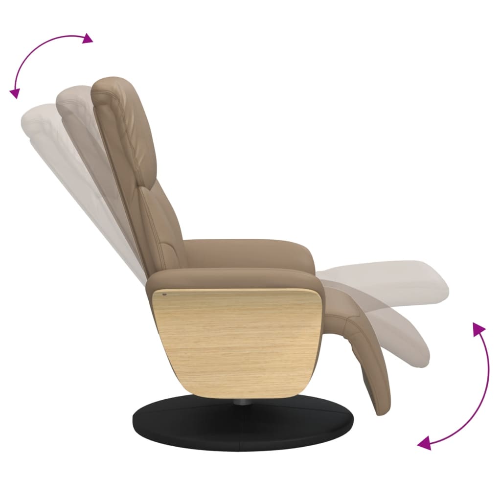 vidaXL Fauteuil de relaxation avec repose-pieds cappuccino-marron similicuir