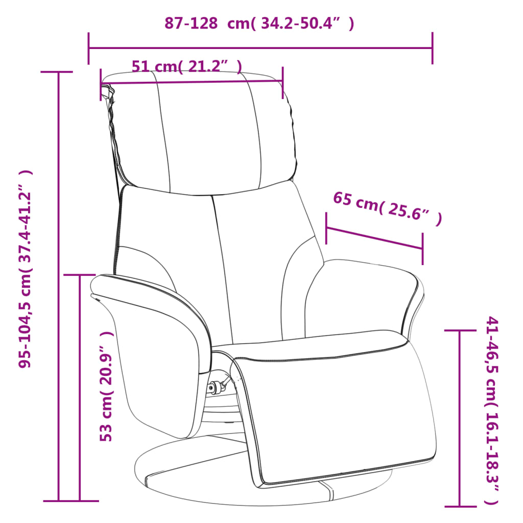 vidaXL Fauteuil de relaxation avec repose-pieds cappuccino-marron similicuir