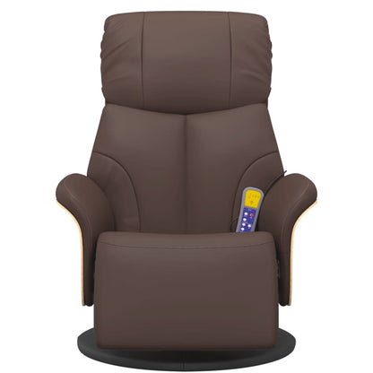 vidaXL Massagesessel mit Fußteil Braun Kunstleder