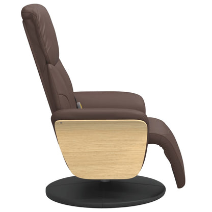 vidaXL Massagesessel mit Fußteil Braun Kunstleder