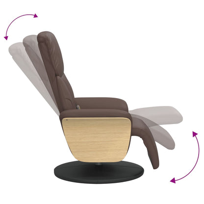 vidaXL Massagesessel mit Fußteil Braun Kunstleder