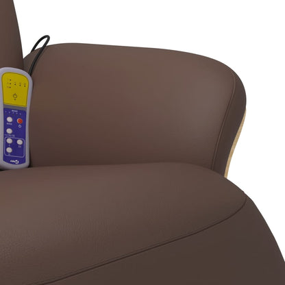 vidaXL Massagesessel mit Fußteil Braun Kunstleder