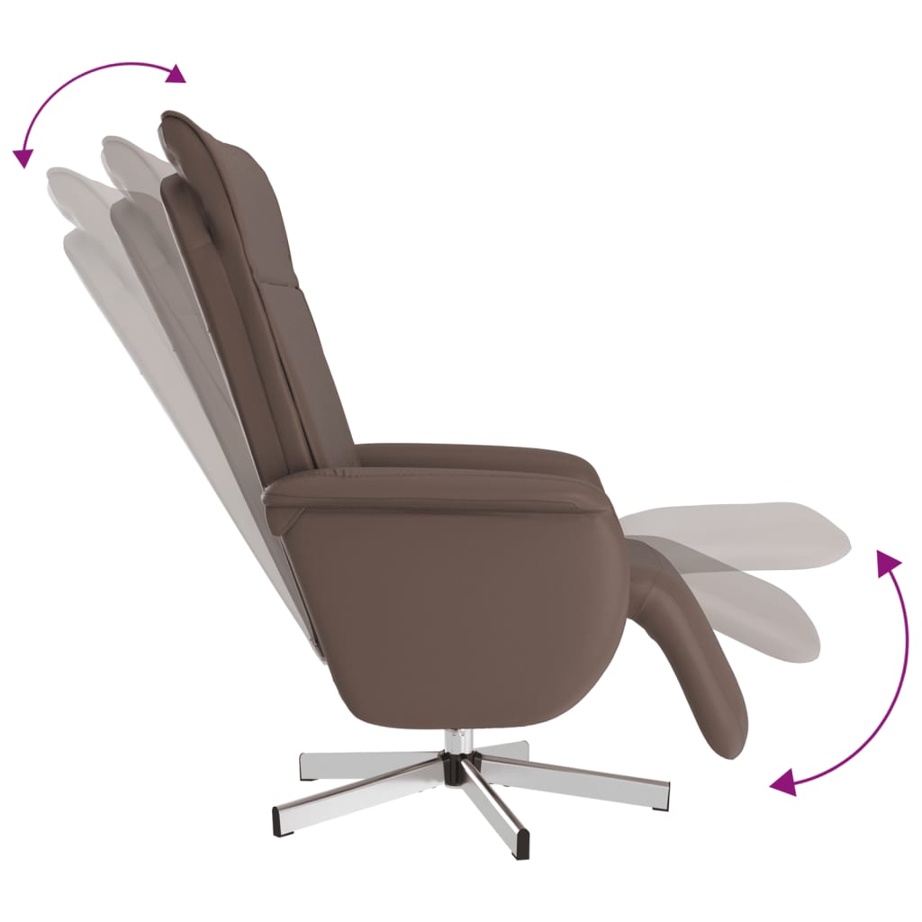 vidaXL Relaxsessel mit Fußteil Braun Kunstleder