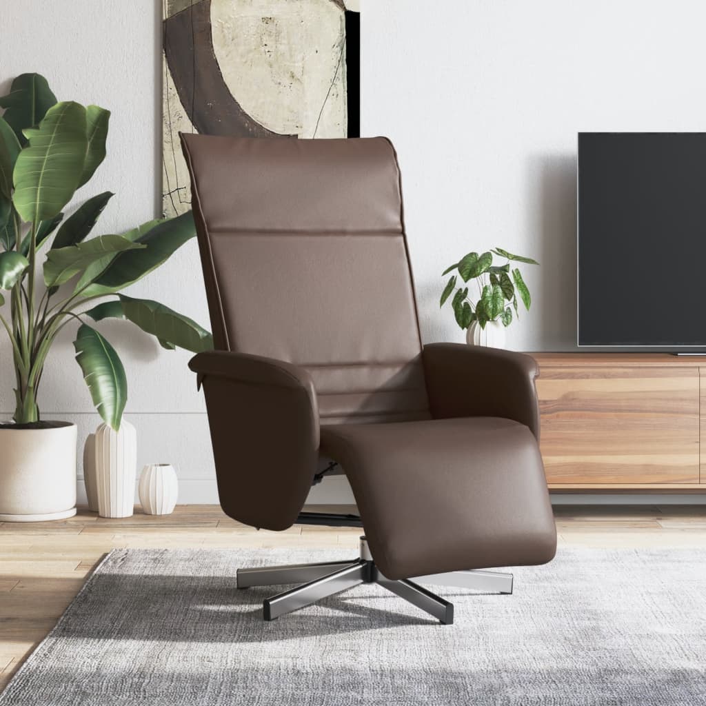 vidaXL Relaxsessel mit Fußteil Braun Kunstleder