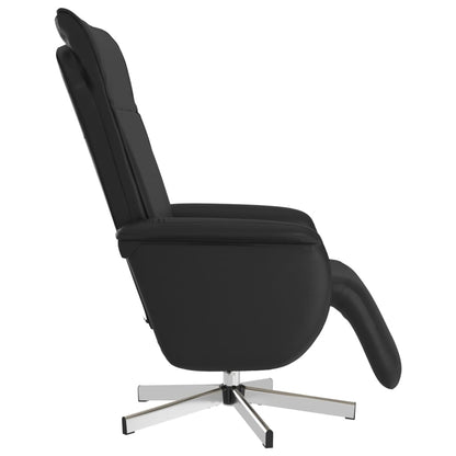 vidaXL Relaxsessel mit Fußteil Schwarz Kunstleder
