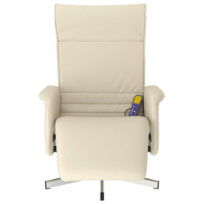 vidaXL Massagesessel mit Fußteil Creme Kunstleder