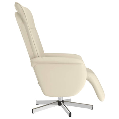 vidaXL Massagesessel mit Fußteil Creme Kunstleder
