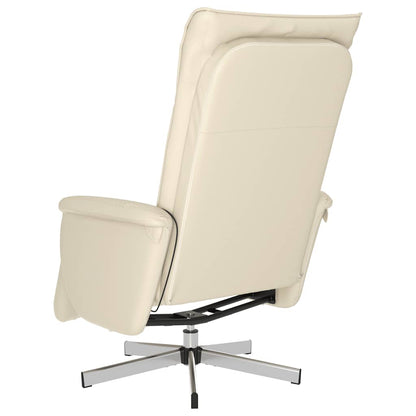 vidaXL Massagesessel mit Fußteil Creme Kunstleder